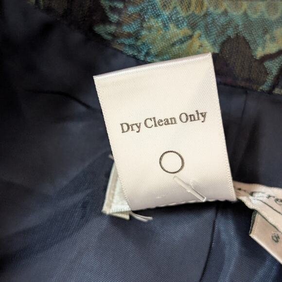 Vintage 90s Coldwater Creek Floral Tapestry Jacket Blue Green Zip Up - Picture 6 of 16